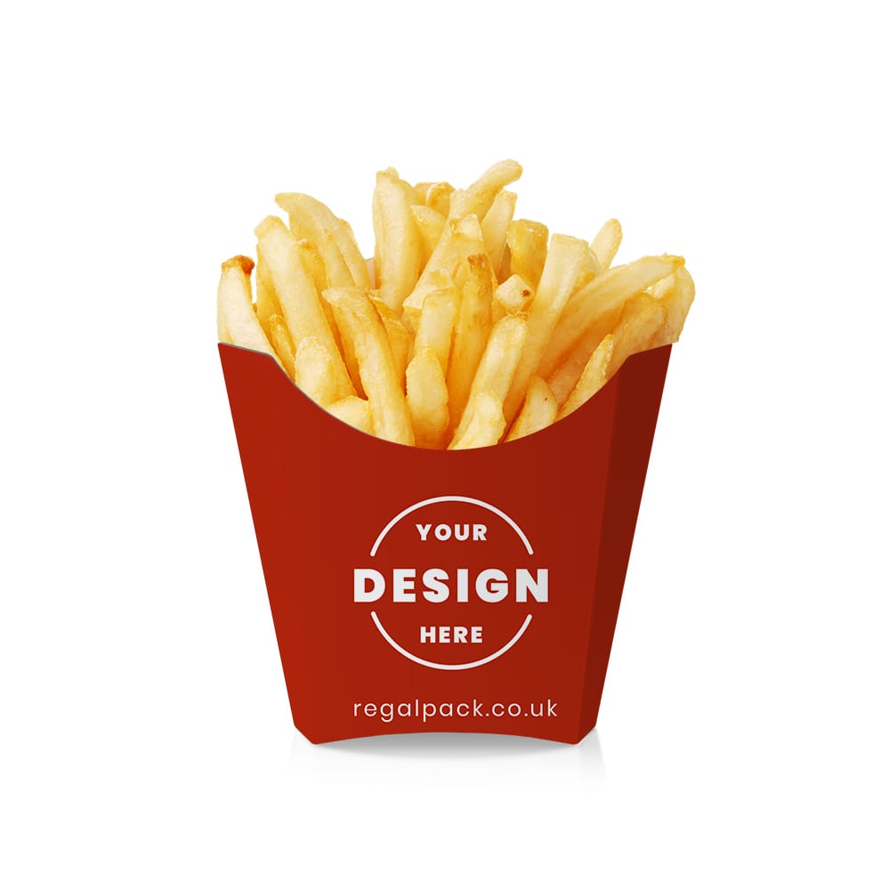 Customized, Bespoke and Personalized Burgundy French Fry Box