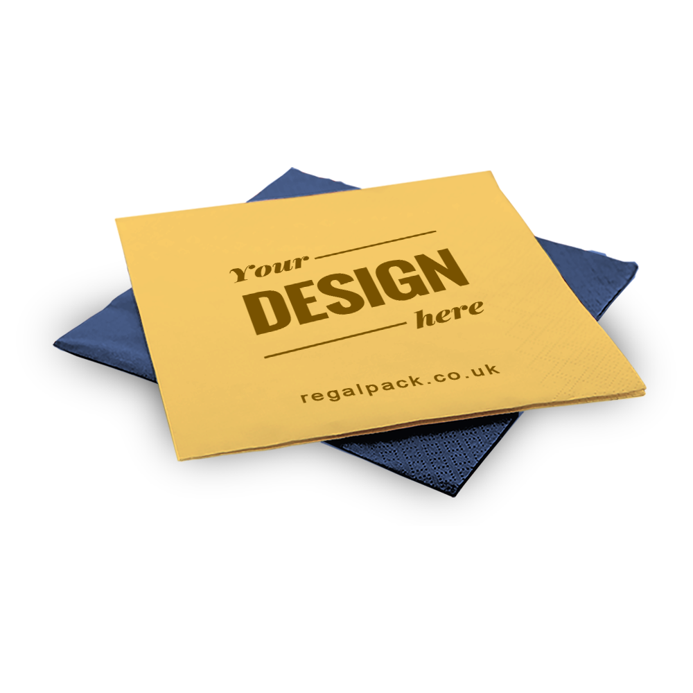 Customized, bespoke and Personalized Gold and Blue Napkins