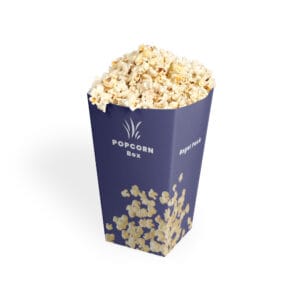 Personalized, bespoke and Custom blue Popcorn box with popcorns