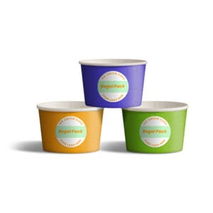 Personalized, Customized and bespoke Three Ice Cream Cups with Digital Print