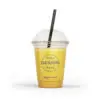 Personalized, Customized and bespoke Plastic Cups with Logo – 1 Colour Print with black straw and juice filled