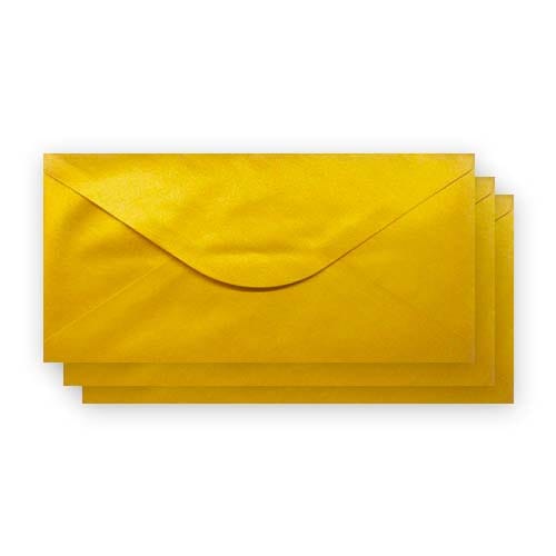 Premium Quality Yellow Gold Color DL Shimmer Envelopes 220mm x 110mm