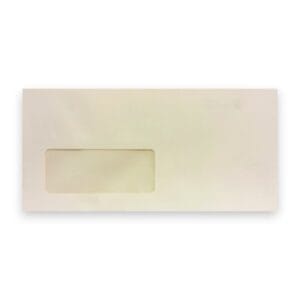 Cream High Quality Peel and Seal Straight Flap DL Envelopes with Window 120GSM