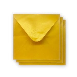 Premium Quality Yellow Gold Color Square Shimmer Envelopes 155mm x 155mm