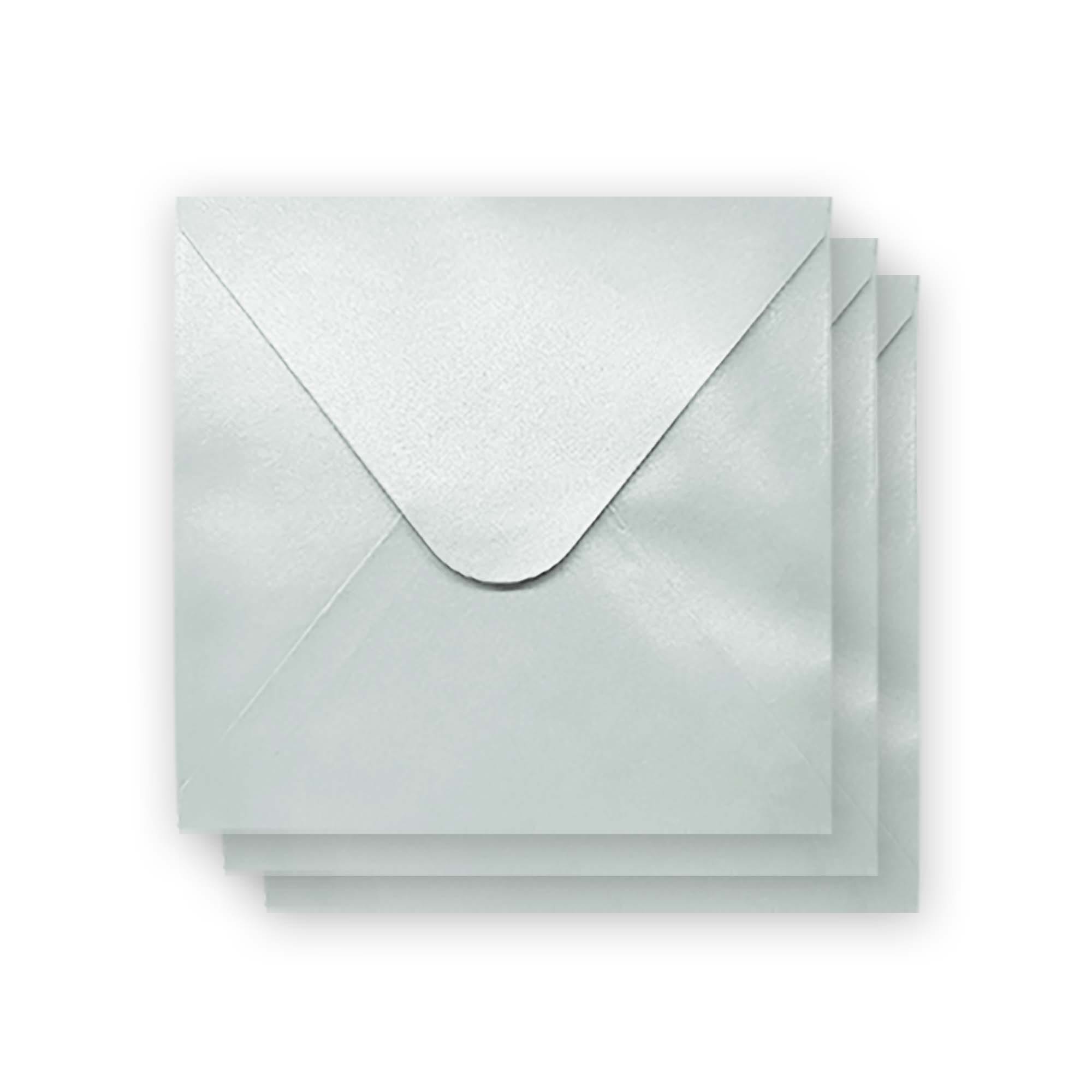 Premium Quality Silver Square Shimmer Envelopes 155mm x 155mm