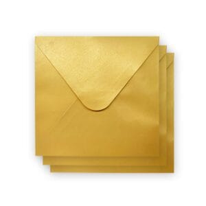 Premium Quality Gold Color Square Shimmer Envelopes 155mm x 155mm