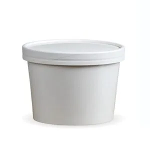8oz/237ml White Soup Container With Lid