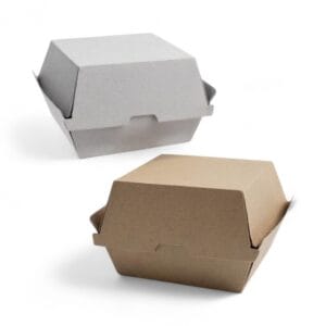 White and Kraft Square Burger Boxes