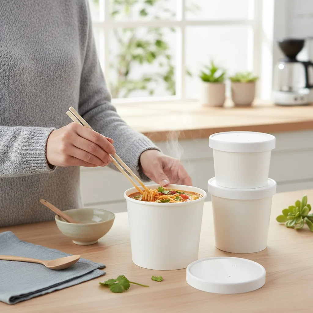 12oz/355ml White Soup Container With Lid - Image 3