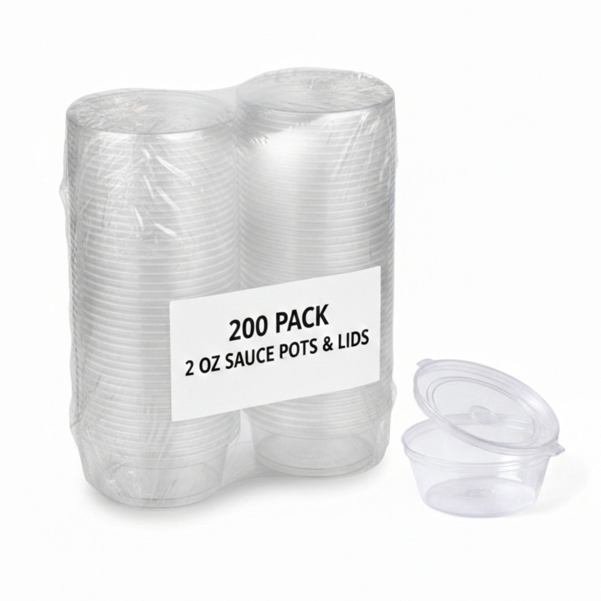 2oz Clear Hinged Lids Sauce Pots - Image 2
