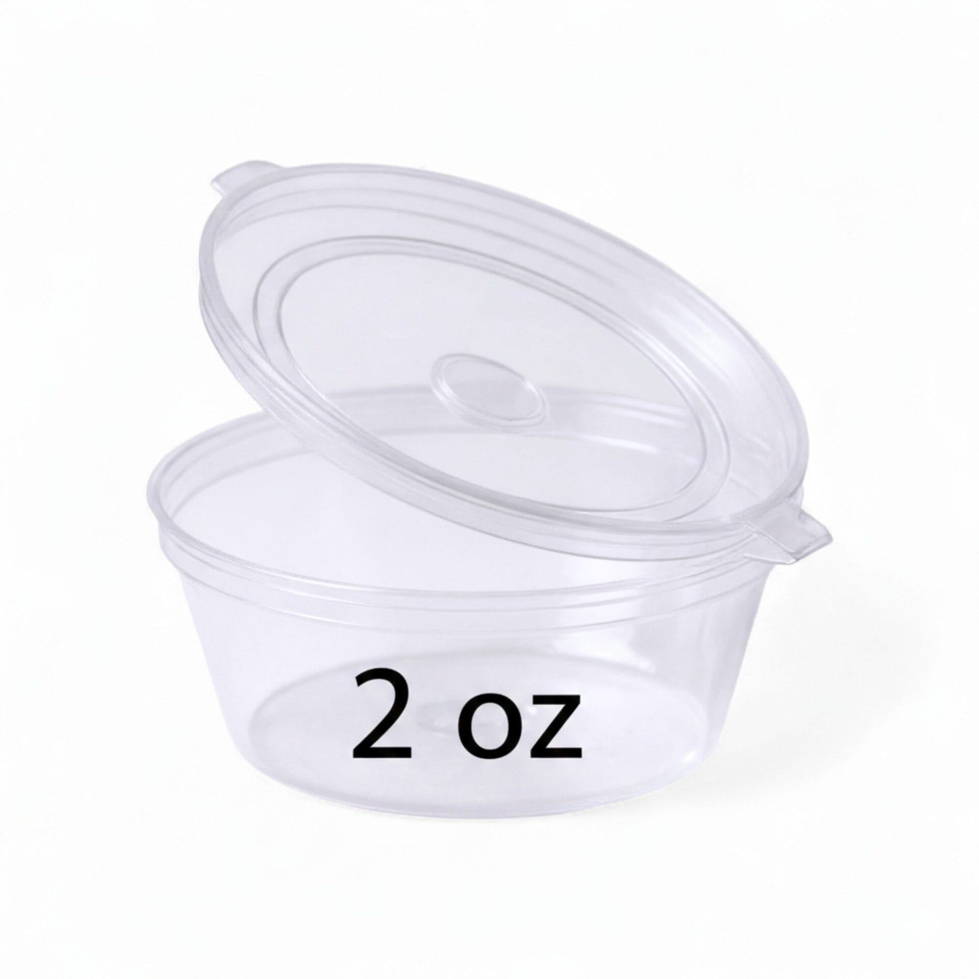 2oz Clear Hinged Lids Sauce Pots