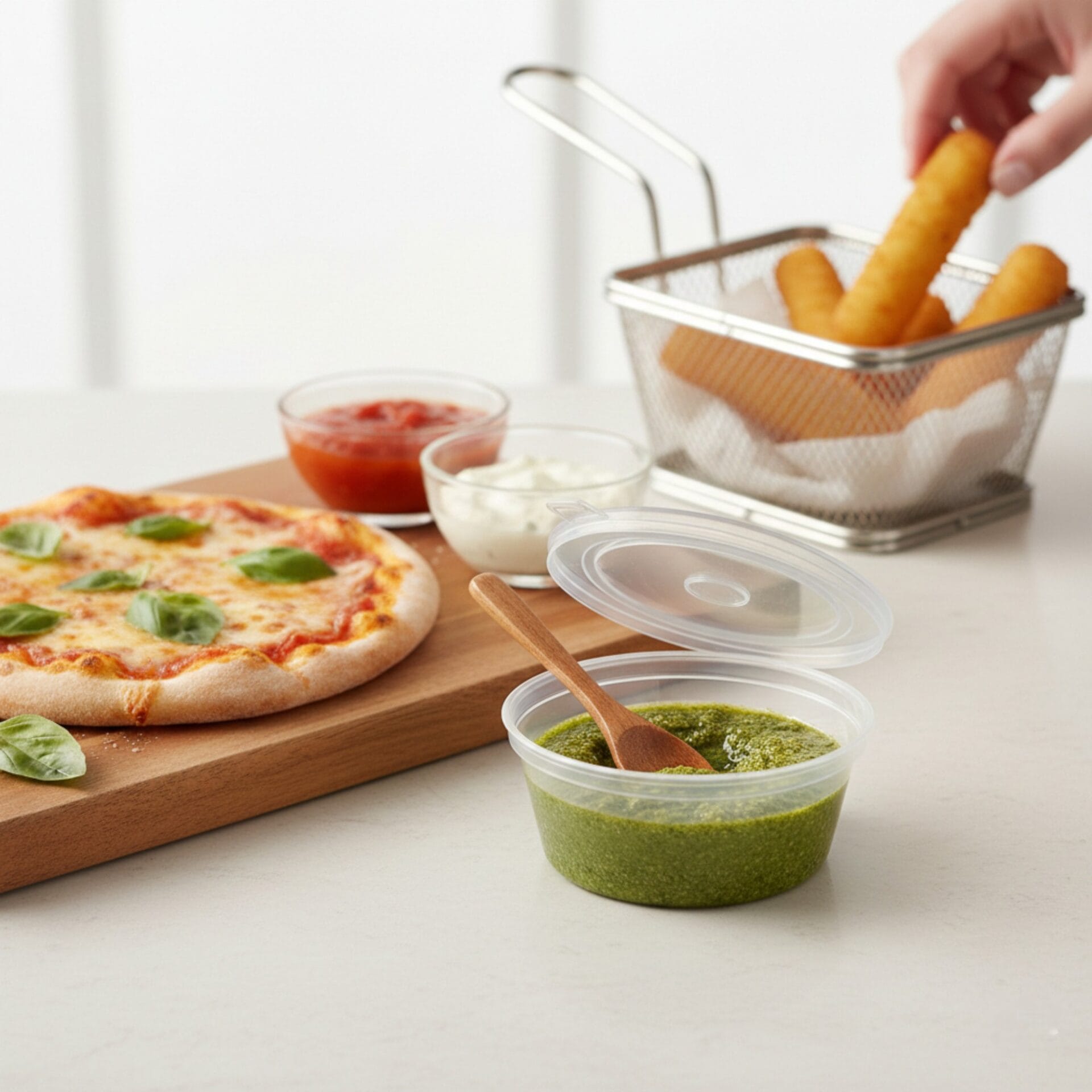 2oz Clear Hinged Lids Sauce Pots - Image 8