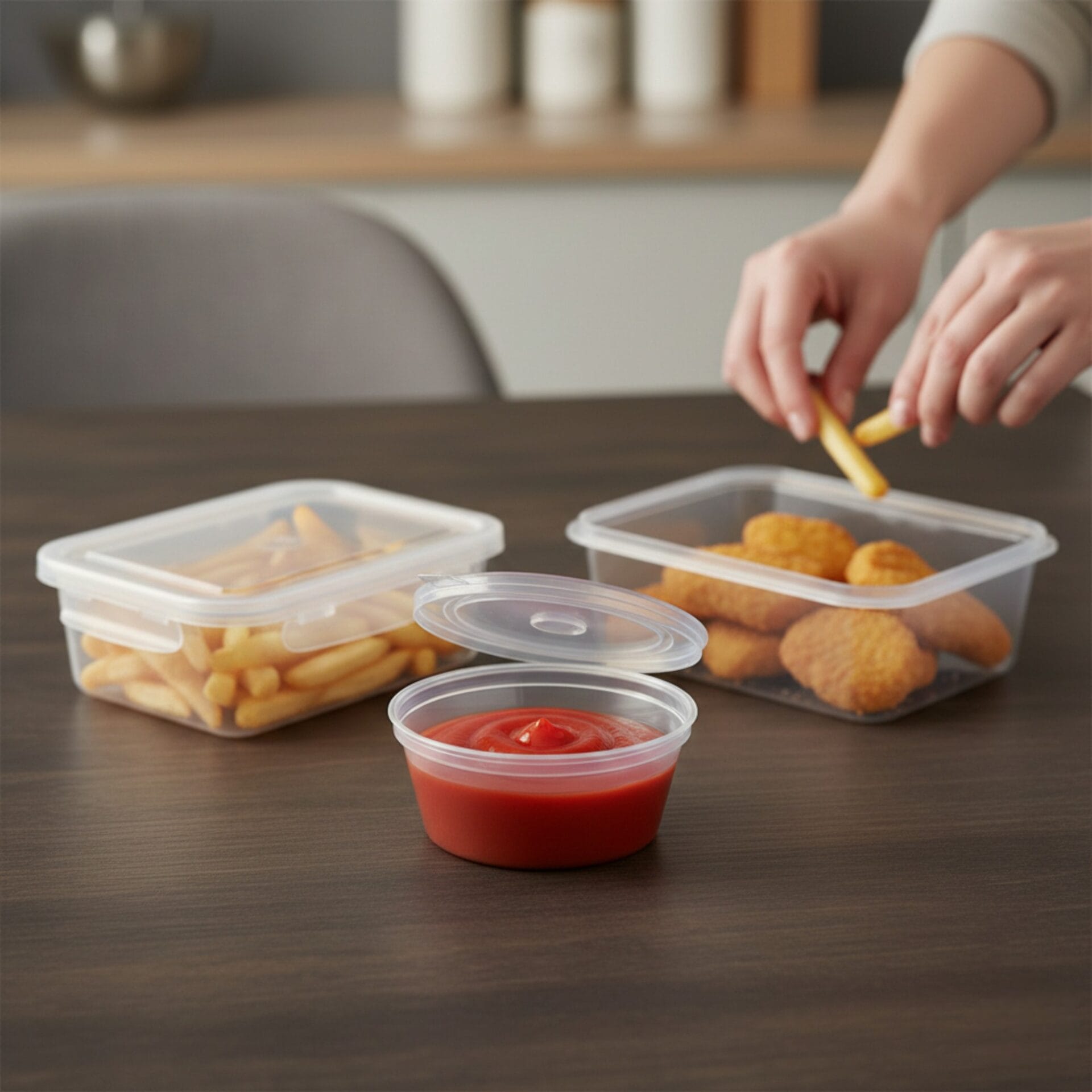 2oz Clear Hinged Lids Sauce Pots - Image 7