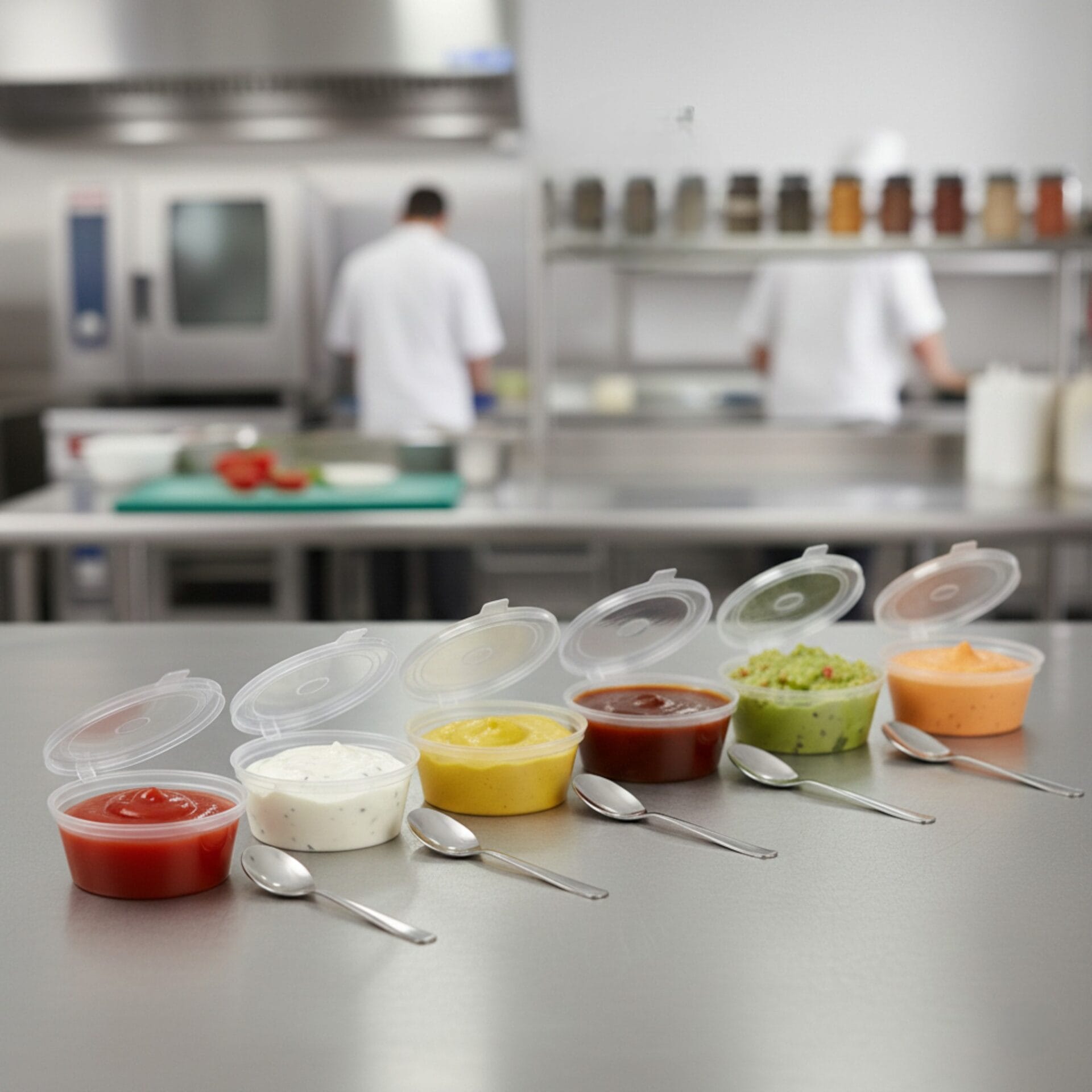 2oz Clear Hinged Lids Sauce Pots - Image 4