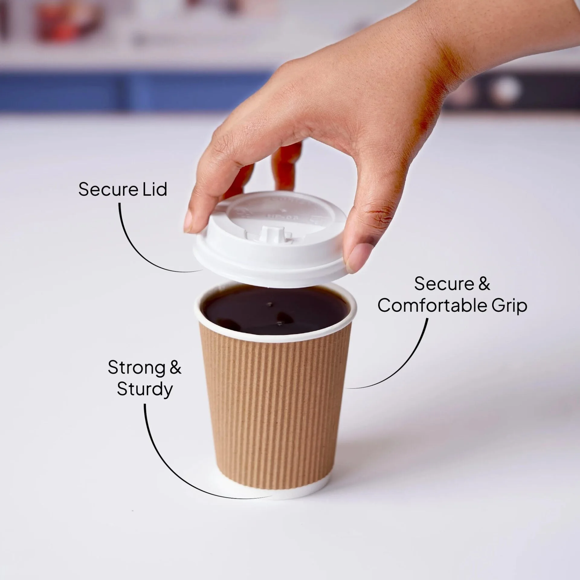 12oz Ripple Coffee Cup With Lid - Image 4