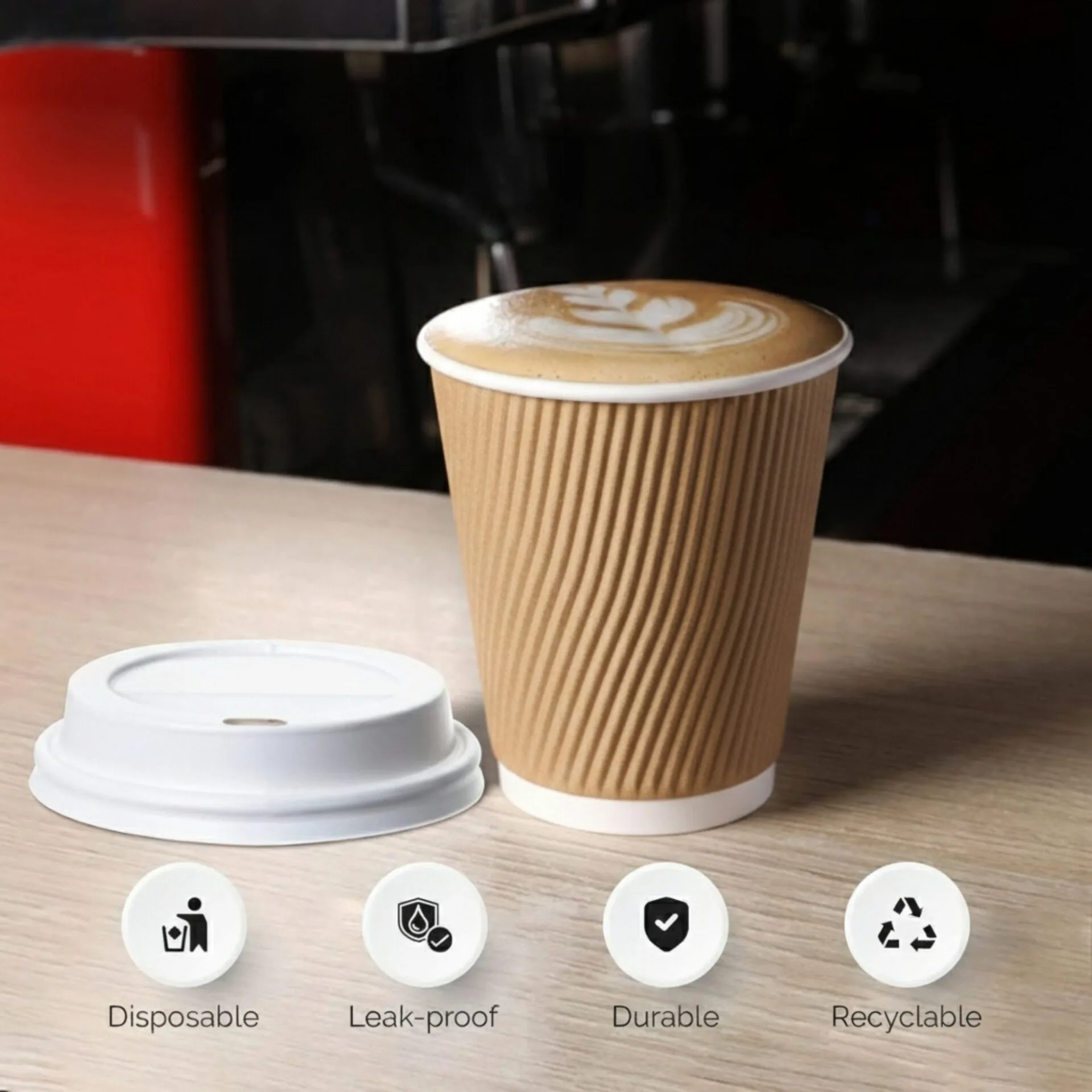 12oz Ripple Coffee Cup With Lid - Image 2