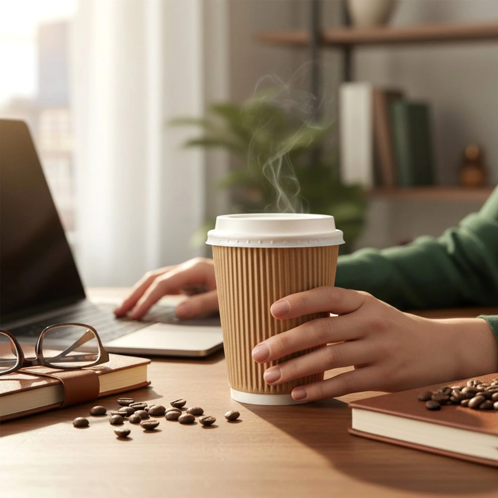 12oz Ripple Coffee Cup With Lid - Image 6
