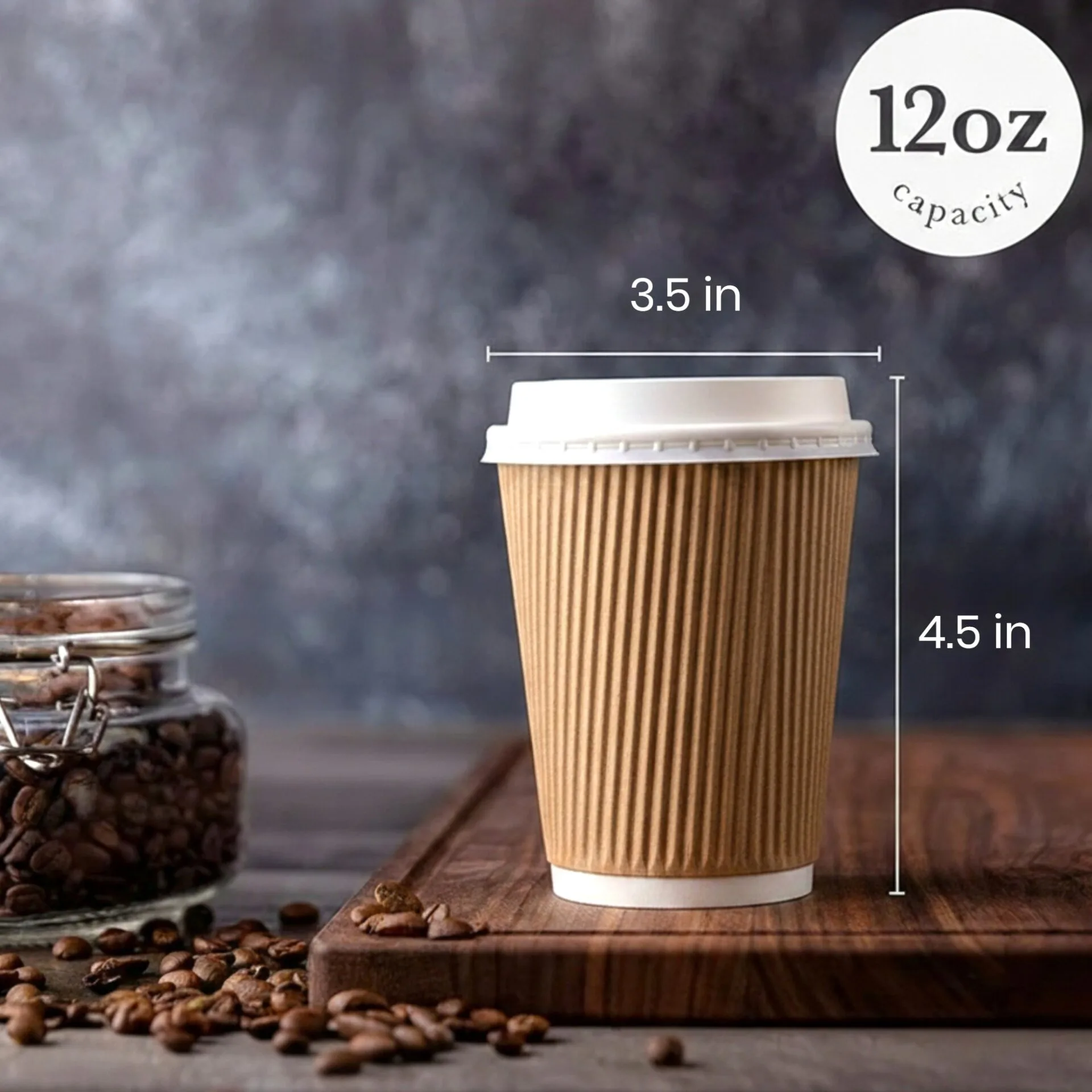 12oz Ripple Coffee Cup With Lid - Image 3