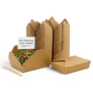51oz/1450ml No2 Kraft Biodegradable Leakproof Container