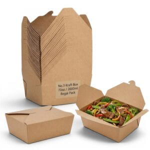 70oz/2000ml No3 Kraft Biodegradable Leakproof Container