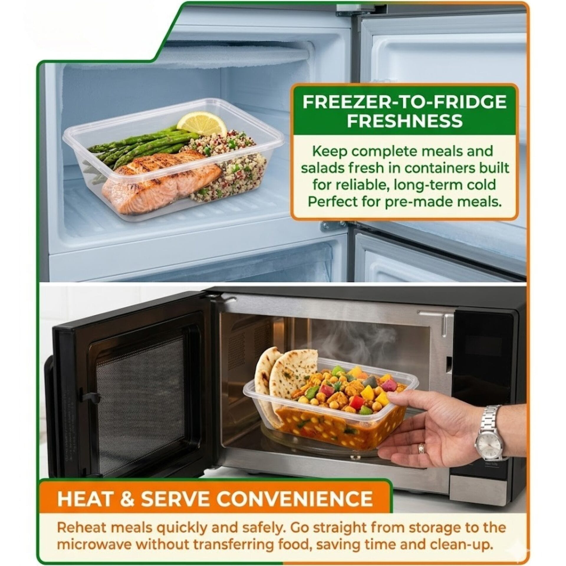 Plastic Food Containers with Lids – 500ml & 650ml - Image 4