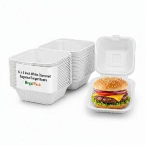 6”x6" Bagasse Burger Boxes