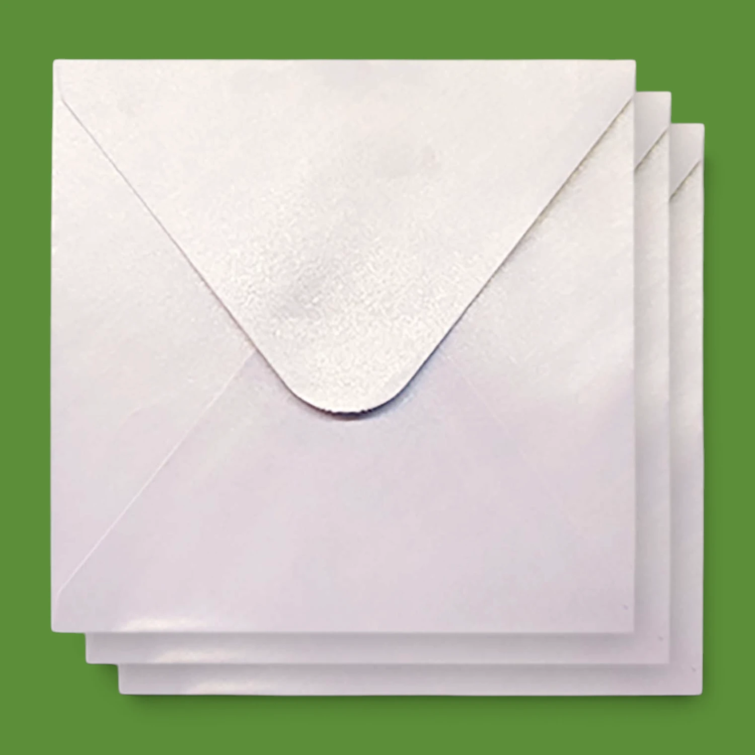 6"x6" Ice White Shimmer Envelopes - 100GSM