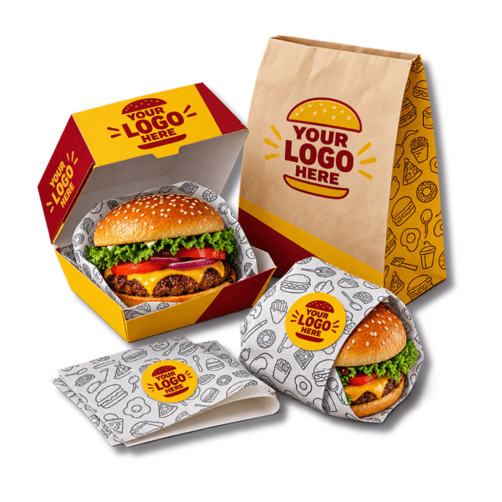 BURGER PACKAGING WHITE BG