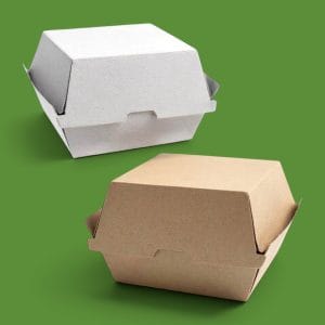 White and Kraft Square Burger Boxes