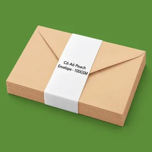 C6 Peach Diamond Flap Envelopes - 100GSM
