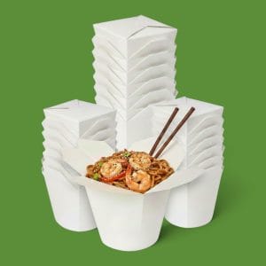 26oz/750ml White Leakproof Noodle Box
