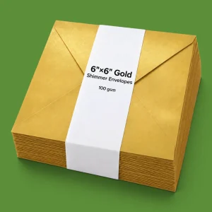 6"x6" Gold Shimmer Envelopes - 100GSM