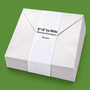 6"x6" Ice White Shimmer Envelopes - 100GSM