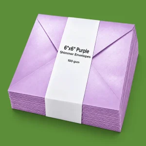 6"x6" Purple Shimmer Envelopes - 100GSM