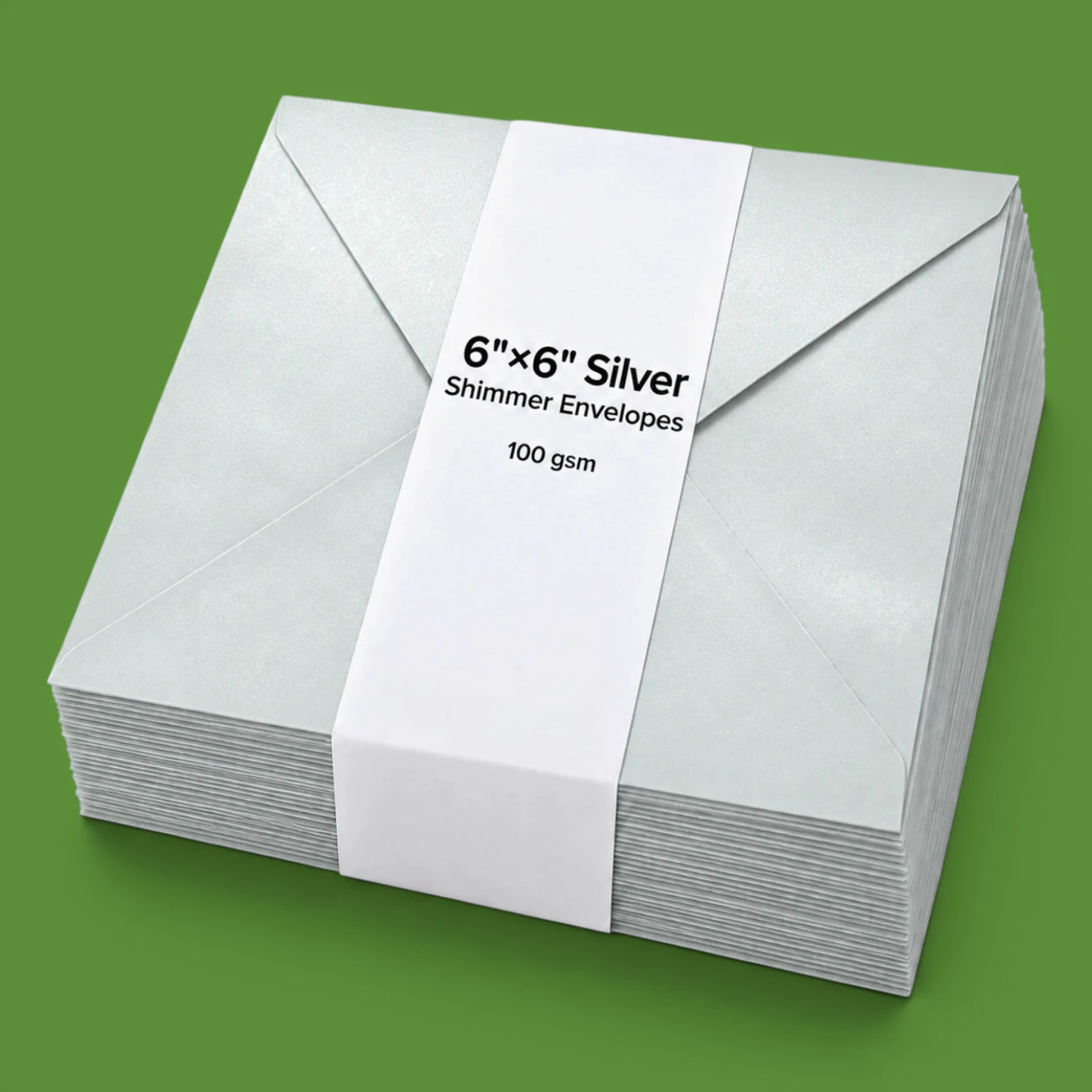 6"x6" Silver Shimmer Envelopes - 100GSM