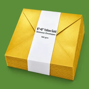 6"x6" Yellow Gold Shimmer Envelopes - 100GSM