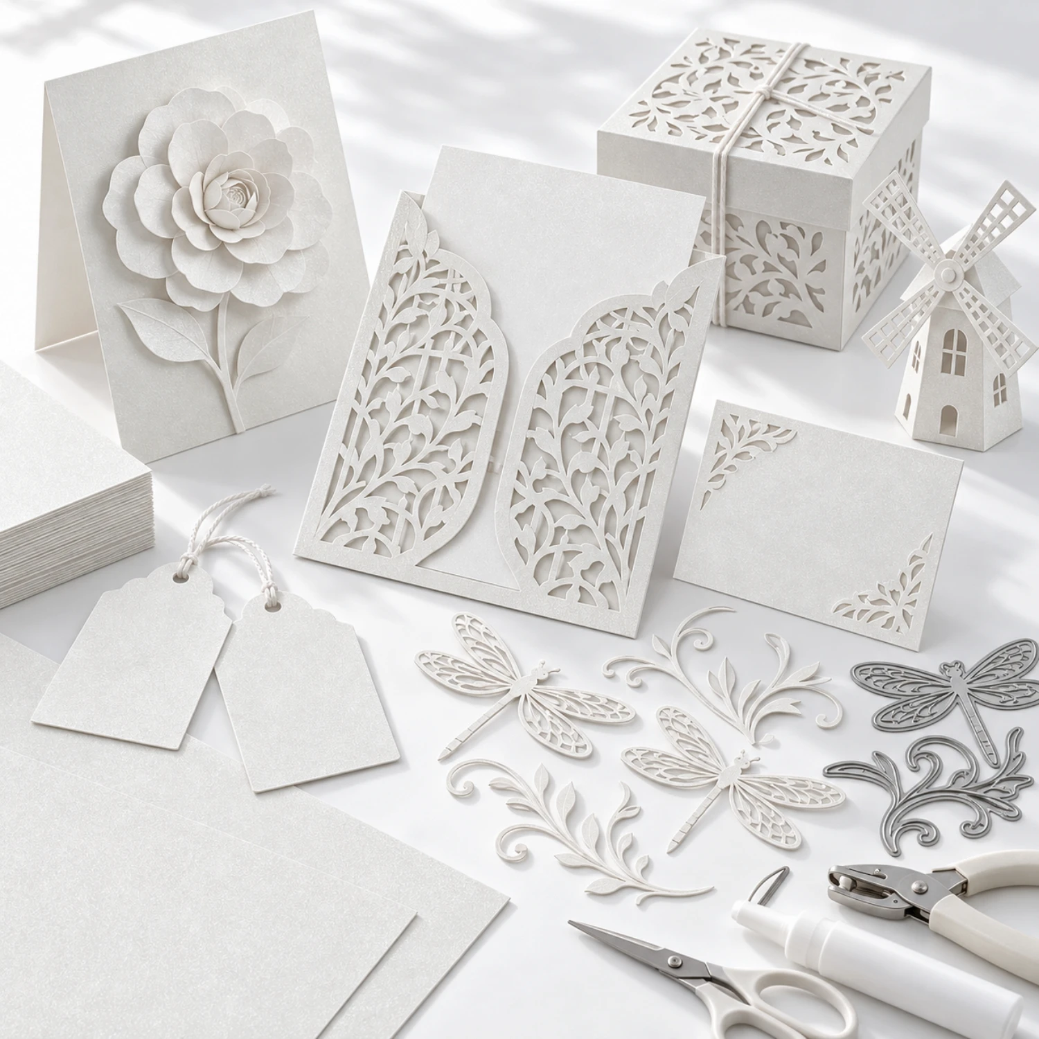 A4 Ice White Double Sided Shimmer Card - 250GSM - Image 2