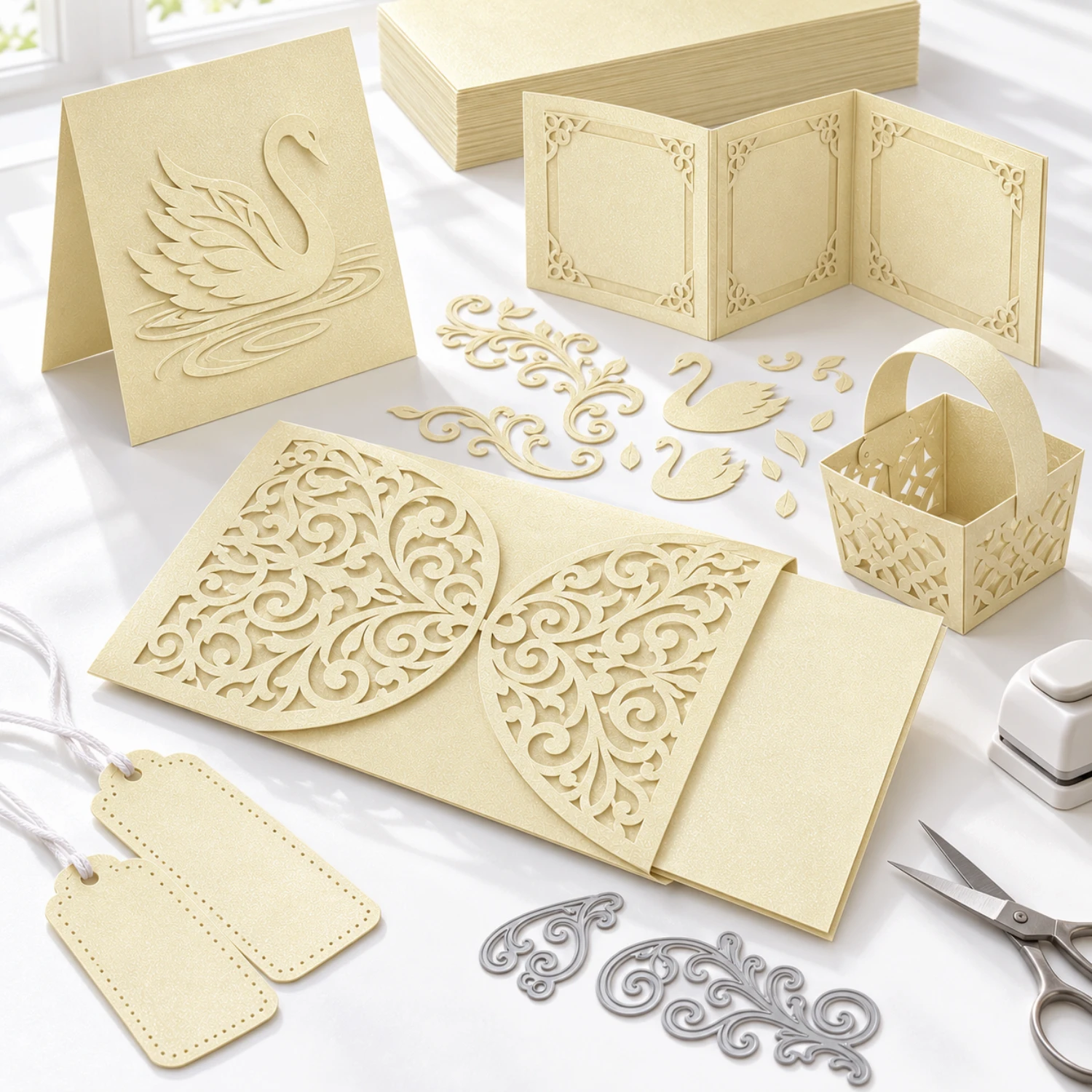 A4 Ivory Double Sided Shimmer Card - 250GSM - Image 2