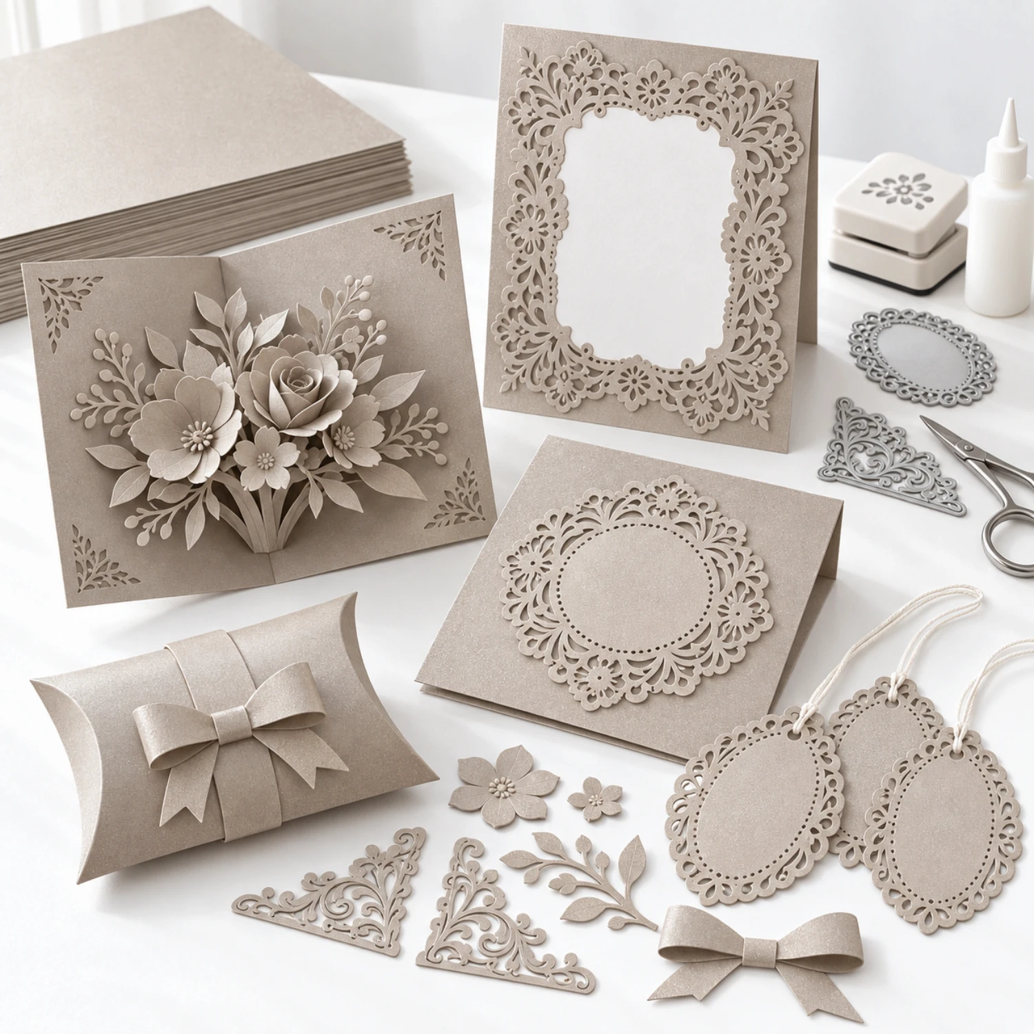 A4 Silver Grey Double Sided Shimmer Card - 250GSM - Image 2