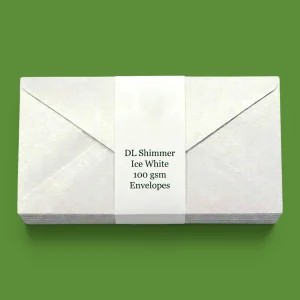 DL Ice White Shimmer Envelopes - 100GSM